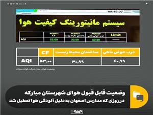 هوای اصفهان در وضعیت قابل قبول قرار دارد