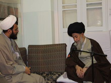 ديدار مشاور فرهنگي وزير صنايع و معادن با آيت الله علوي گرگاني