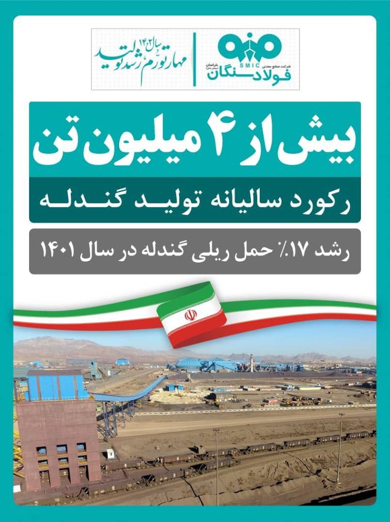 توليد در فولادسنگان از مرز 4 ميليون تن فراتر رفت