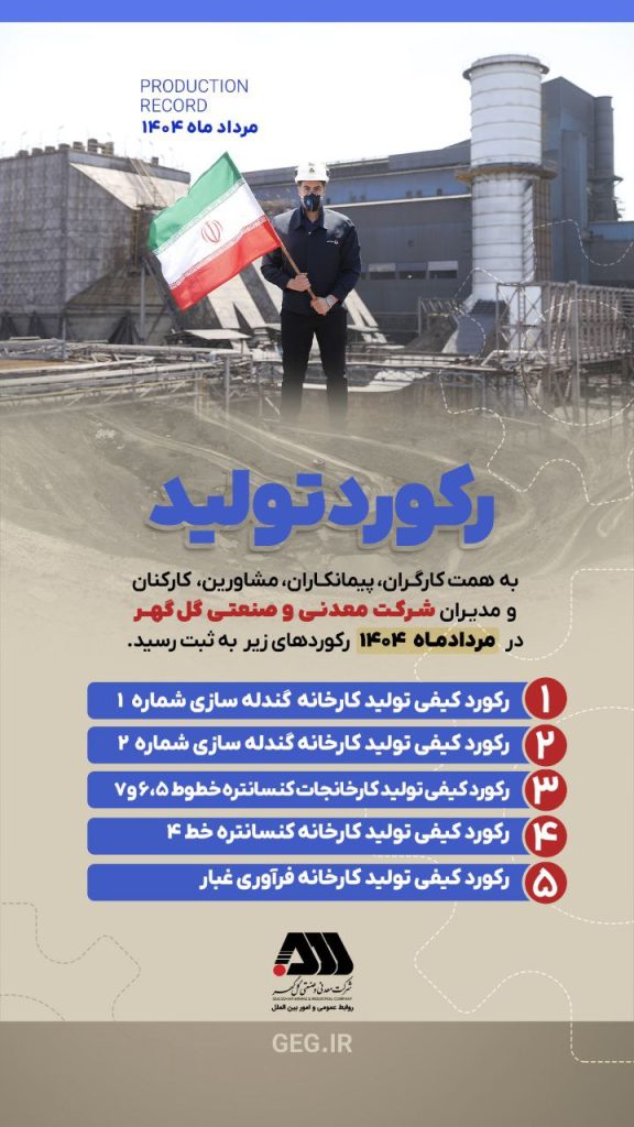 ثبت رکوردهای جدید تولید در شرکت گلگهر