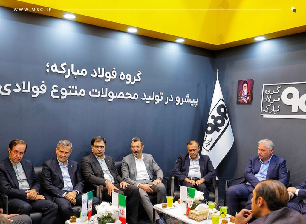حضور رئیس هیئتعامل ایمیدرو در پاویون گروه فولاد مبارکه در نمایشگاه بینالمللی متافو تبریز
