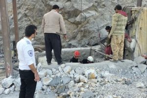 ریزش معدن در دربید یزد؛ دو مصدوم و عملیات ۸ ساعته نجات توسط هلال‌احمر