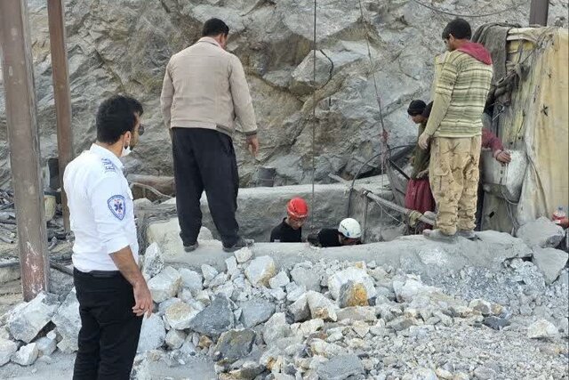 ریزش معدن در دربید یزد؛ دو مصدوم و عملیات ۸ ساعته نجات توسط هلال‌احمر