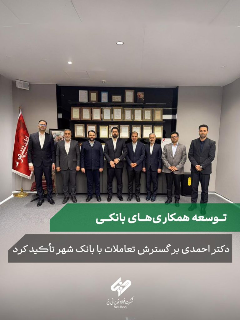 احمدی مدیرعامل شرکت فولاد غدیر نی ریز بر گسترش تعاملات با بانک شهر تأکید کرد